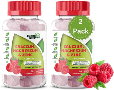 Health Supplied Calcium, Magnesium & Zinc + Vitamin D gummies 2-pack, 120 count