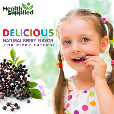 Sambucus Black Elderberry Gummies for Kids | Triple Immune Support | Elderberry Boost Plus Vitamin C and Vitamin D