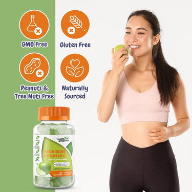 Health Supplied Vitamin C 1050mg gummies 2-pack, 120 count, sour apple – photo 3