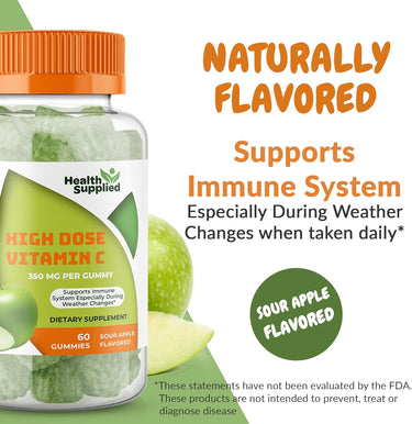 Health Supplied Vitamin C 1050mg gummies 2-pack, 120 count, sour apple – photo 4