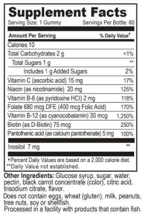 Vitamin B Complex with Vitamin C Gummies 60 Count