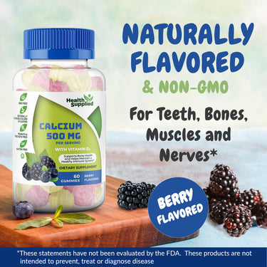 Calcium 500mg with Vitamin D3 Gummies 60 Count