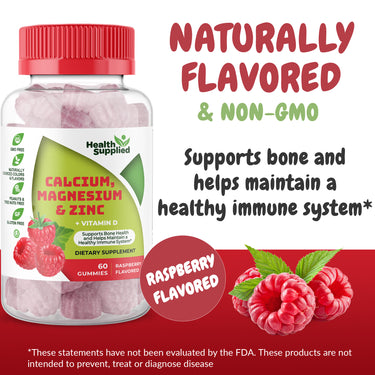 Calcium, Magnesium & Zinc + Vitamin D Gummies 60 Count