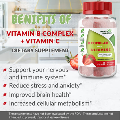 Vitamin B Complex with Vitamin C Gummies 60 Count
